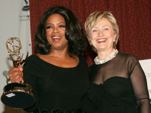 Winfrey and Clinton at 33rd International Emmy Awards (Photo by Evan Agostini/Getty Images)